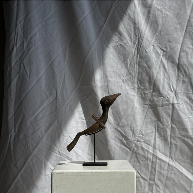 Traditional Indonesian Decorative Wooden Bird on Base For Sale - Image 11 of 17