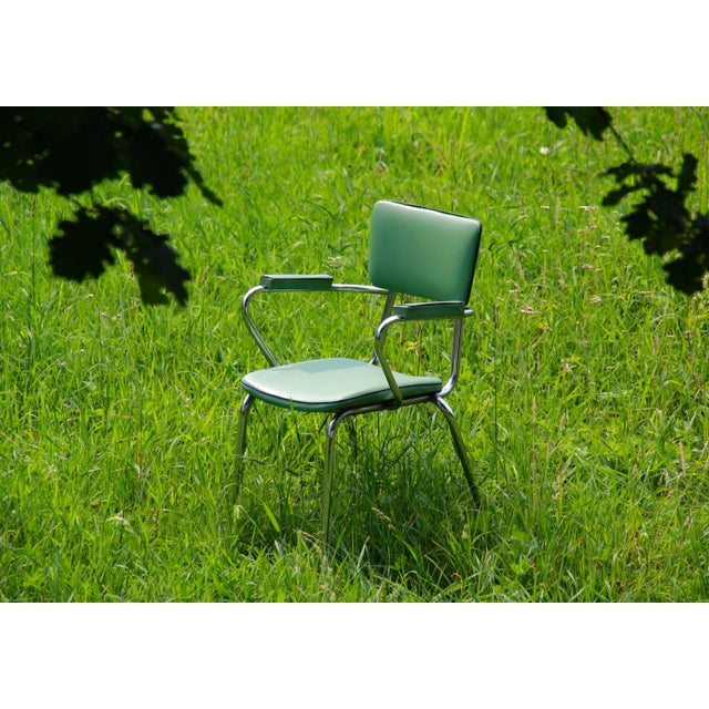 Italian Skai Desk Chair, 1950s For Sale - Image 4 of 6