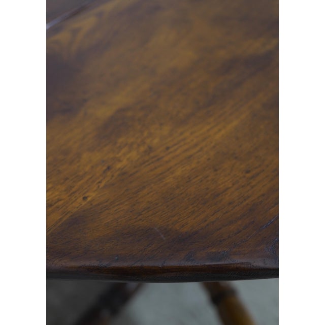 Brown Vintage English Oak Gate Leg Drop Leaf Dining Table For Sale - Image 8 of 17