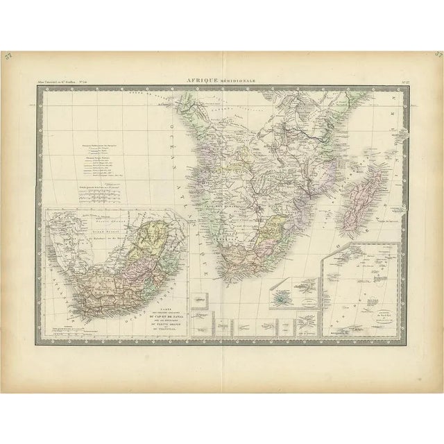 Antique Map of Southern Africa by Levasseur, 1875 For Sale - Image 6 of 6