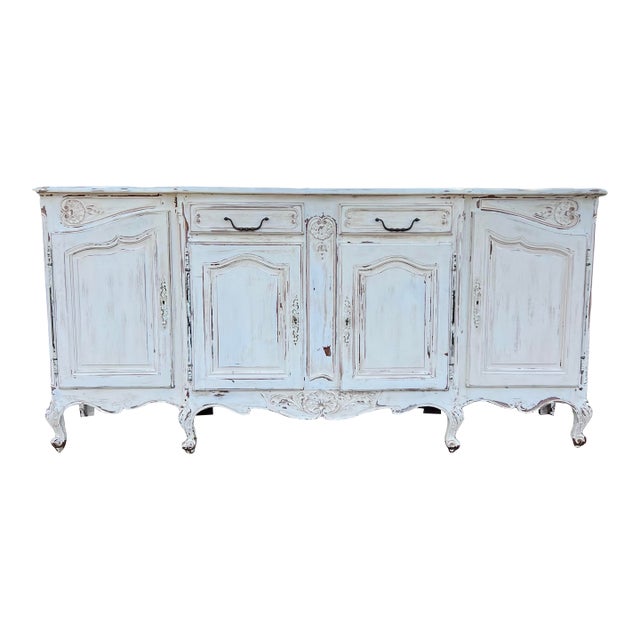French 19th Century Louis XV Painted Walnut Sideboard For Sale