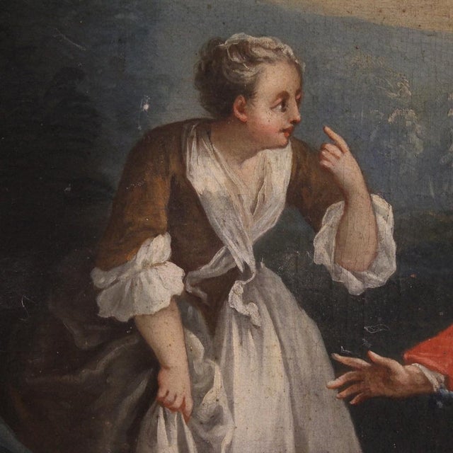 French Artist, Children Playing, 1780, Oil on Canvas For Sale - Image 10 of 16