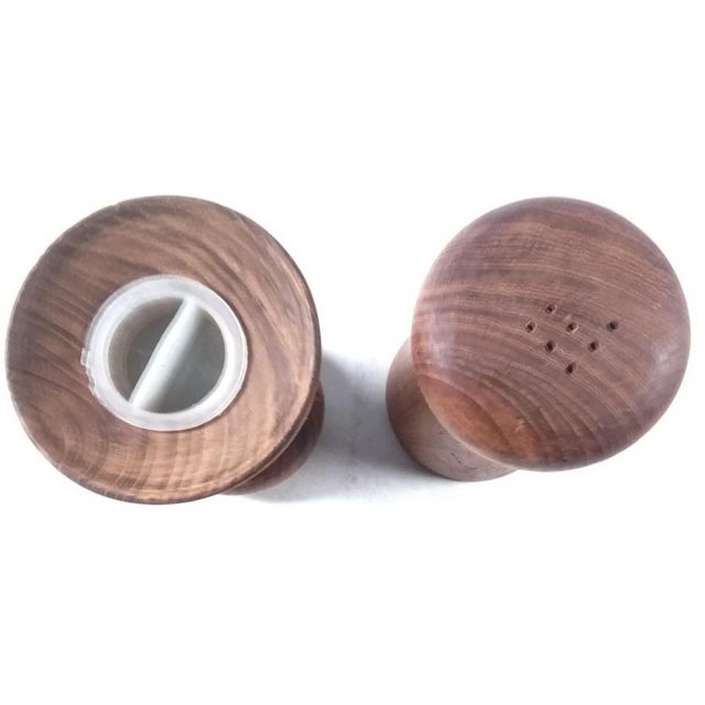 Vintage Solid Wood Salt & Pepper Shakers - a Pair For Sale - Image 4 of 5