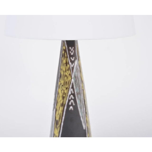 Tall Black Danish Mid-Century Ceramic Table Lamp by Holm Sorensen for Søholm For Sale - Image 4 of 8