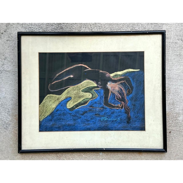 Vintage Abstract Nude Pastel Drawing For Sale - Image 10 of 13