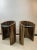 Modernist Pair Of Macassar Ebony Side Tables With Floating Thick Circular Glass Inserts.Designed In The 1980's By Esteemed...