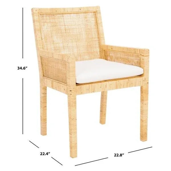 Not Yet Made - Made To Order Sarai Accent Chair with Cushion - Natural/White For Sale - Image 5 of 11