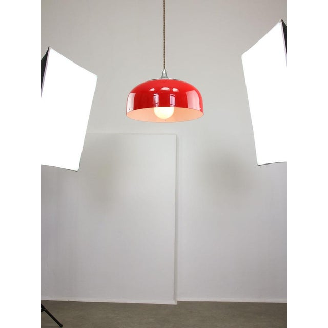 Mid-Century Modern Big Space Age Red Pendant Lamp from Guzzini, 1960s For Sale - Image 3 of 18