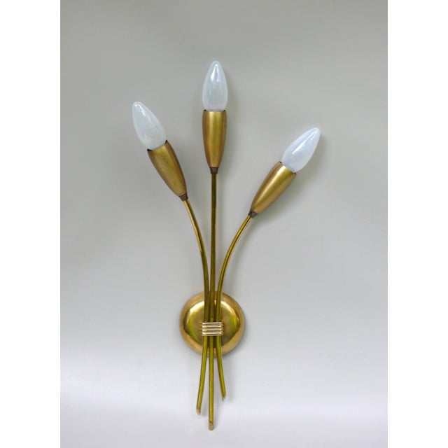 Mid-Century Modern Vintage Wall Lights in Brass, 1950s, Set of 2 For Sale - Image 3 of 18