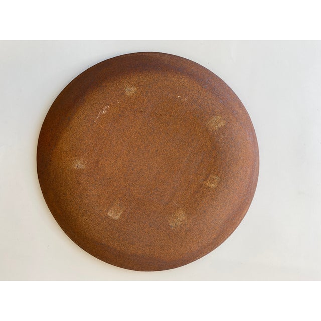 Slab Built Decorated Earthenware Platter in Manner of Jean Cocteau For Sale In Boston - Image 6 of 8