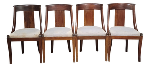 Empire Mahogany Gondola Chairs, Set of 4