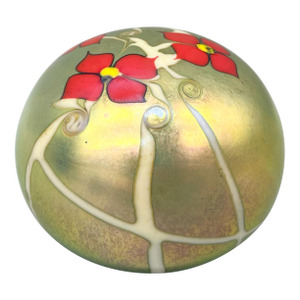 1977 Iridescent Floral Art Glass Paperweight by Zephyr Studio – Studio Glass Movement