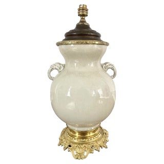 Lamp in Cracked Glazed Chinese Porcelain, 1800s For Sale