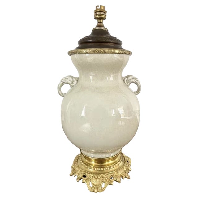 Lamp in Cracked Glazed Chinese Porcelain, 1800s For Sale