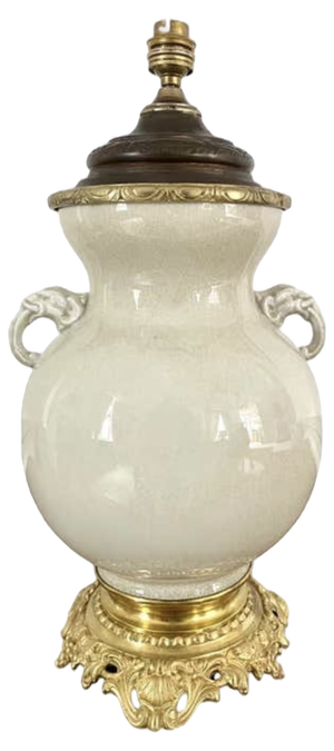 Lamp in Cracked Glazed Chinese Porcelain, 1800s