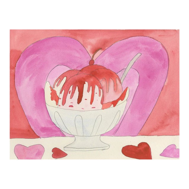 "Valentines Banana Split (D2093)" Original Contemporary Drawing by Michael Nuñez For Sale