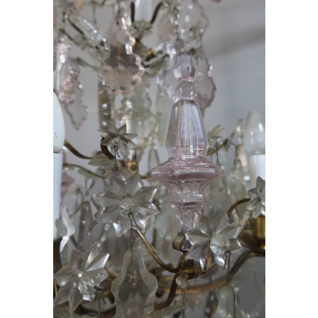 Chandelier in Crystal Glass and Bronze, 19th Century For Sale - Image 11 of 15