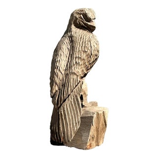 Vintage Hand Carved Eagle Statue For Sale