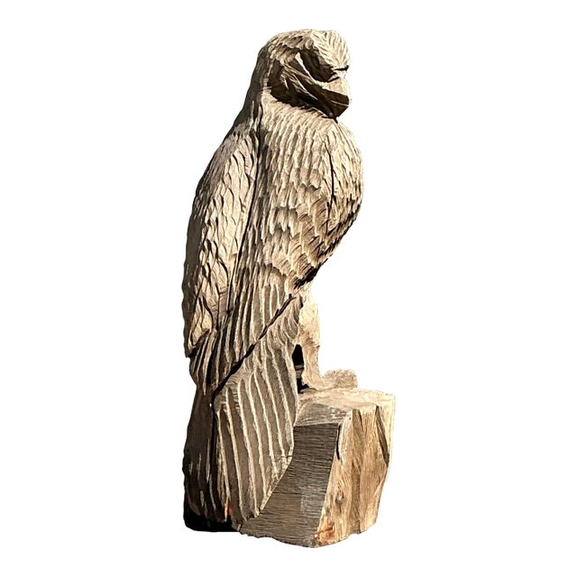 Vintage Hand Carved Eagle Statue For Sale