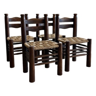 Vintage Set of Four Attributed to Charles Dudouyt Chairs For Sale