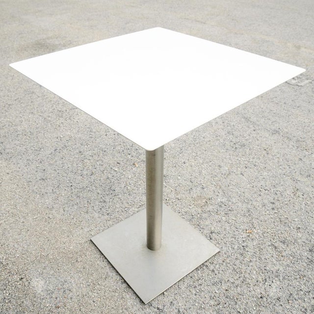 Modern Steel High Outdoor Table For Sale - Image 4 of 9