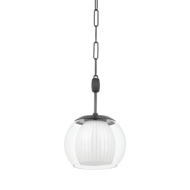 Hudson Valley Lighting Clementon 11 in. 1 Light Pendant in Distressed Bronze Finish For Sale In New York - Image 6 of 6