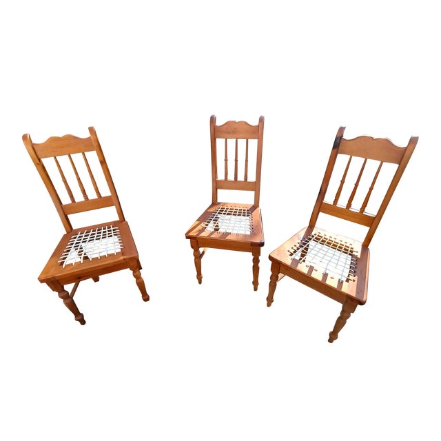 Authentic Riempie Chairs Set of 3 Chairish