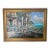 Vintage Italian Riviera Oil Painting, Mediterranean Seascape, Gold Frame, 36x48 For Sale