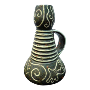 Signed Mid-Century Modern Brutalist Romanian Studio Pottery Vase Pm 1413