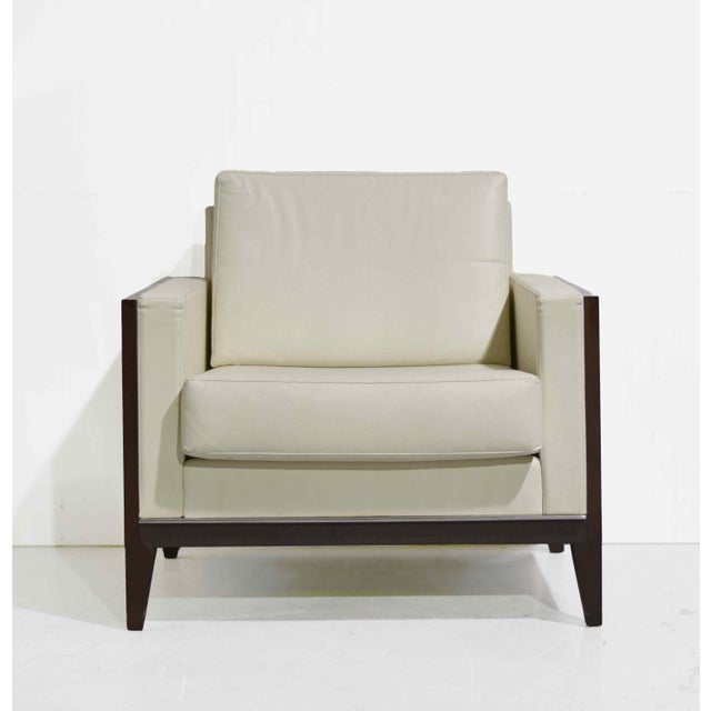 Contemporary Vintage Contemporary Cream Lounge Chair LSM Collection by David Edward For Sale - Image 3 of 14