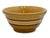 Ceramic Nice Smaller 8 Inch Size Antique Thick - Heavy Brown & White Banded Yellow Ware Kitchen Batter Mixing Bowl - Late 1800s For Sale - Image 7 of 13