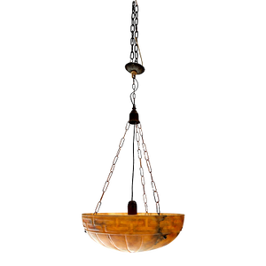 1930s French Art Deco Alabaster Plafonnier, Chandleier