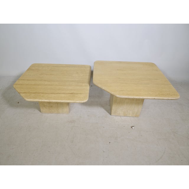 1970s Mid-Century Travertine Nesting Tables, 1970s, Set of 2 For Sale - Image 5 of 12
