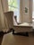 Contemporary Vintage Wingback Lounge Chair and Custom Ottoman Reupholstered in Pollack Fabric For Sale - Image 3 of 11
