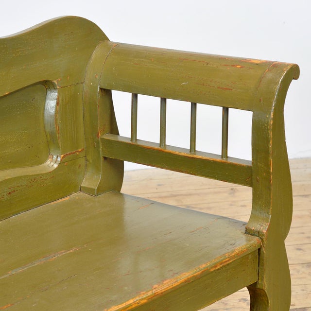 Early 20th Century Antique Hungarian Pine Bench, 1900s For Sale - Image 5 of 12