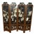 Vintage Chinese Black Lacquer Folding Screen With Mother-of-Pearl Inlay For Sale