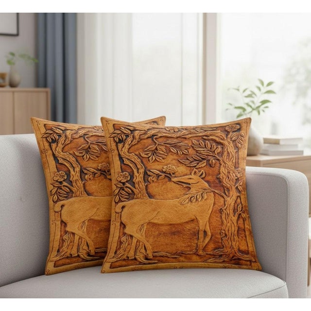 Exquisite Luxury Arts & Crafts Sofa Cushions / Pillows Cover With Insert For Sale - Image 4 of 5