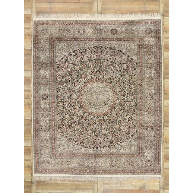 Ivory Vintage Turkish Silk Hereke Rug, 08'06 X 10'02 For Sale - Image 8 of 8