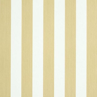 Schumacher Edwin Stripe Medium Wallpaper in Sand For Sale