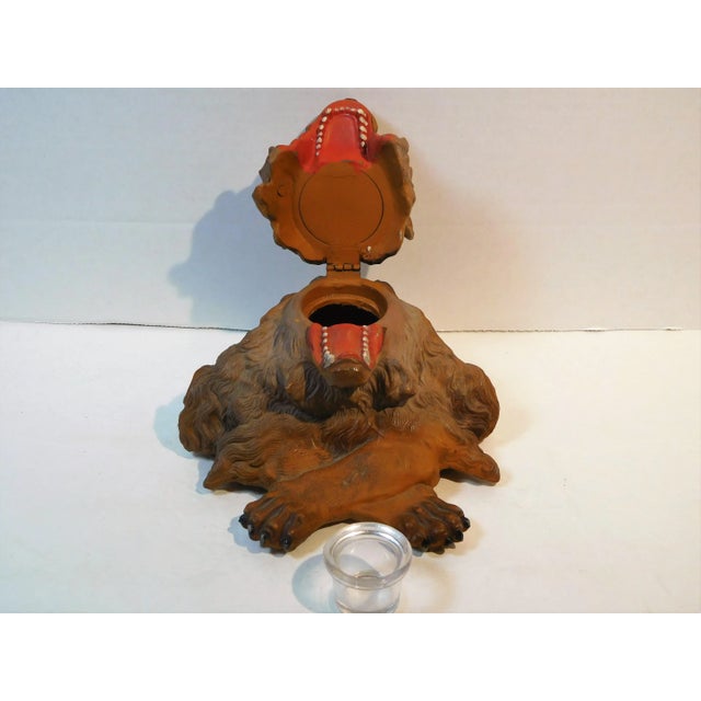 1900 Antique Painted White Metal Lion Inkwell For Sale - Image 4 of 13