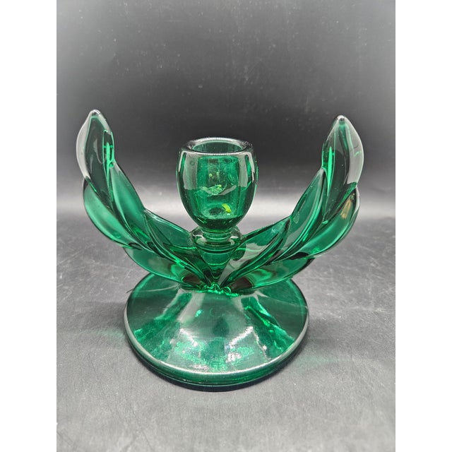 vintage Indiana Glass "Willow" pattern single candleholder...great for decorating with multiple candlesticks