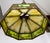 Metal Early 20th Century Pale Green-Amber Slag Glass Pendant Light With Scenic Trim For Sale - Image 7 of 12