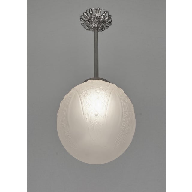 Andre Delatte French Art Deco Pendant Light by A. Delatte 1920s France For Sale - Image 4 of 13