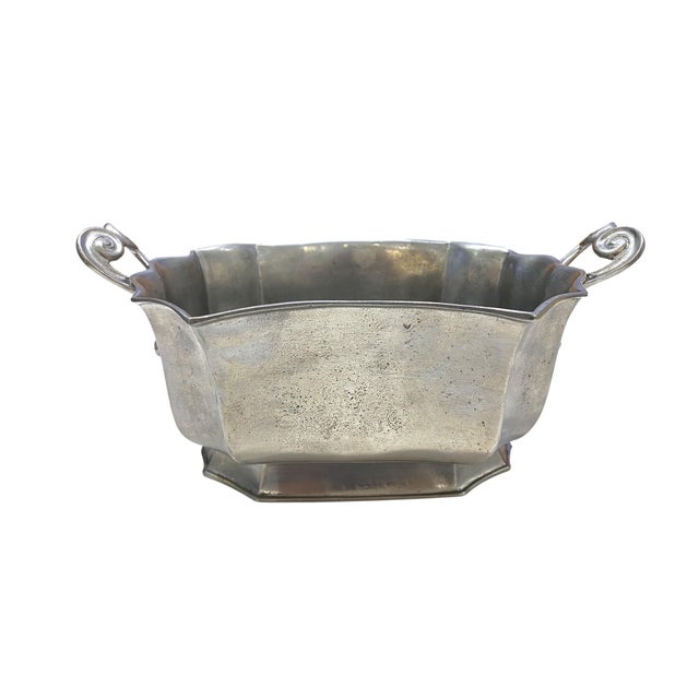 Match Pewter Cosi Tabellini Italian Handmade Centerpiece Bowl or Planter For Sale In San Francisco - Image 6 of 13