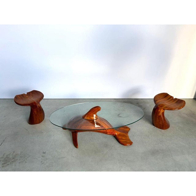Polyte Solet Dolphin Coffee Table and Stools, 1990s, Set of 3 For Sale - Image 6 of 17