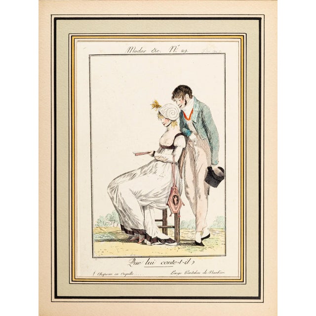 Que lui conte-t-il? is a hand-watercolored etching on paper realized in 1800 by the French artist Louis-Philibert...