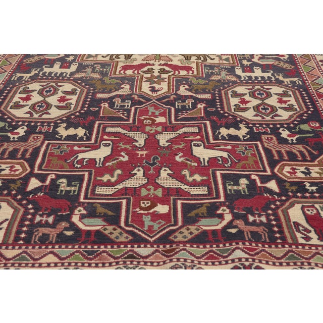 Mid 20th Century Vintage Persian Soumak Rug, 04'00 X 06'07 For Sale - Image 5 of 10