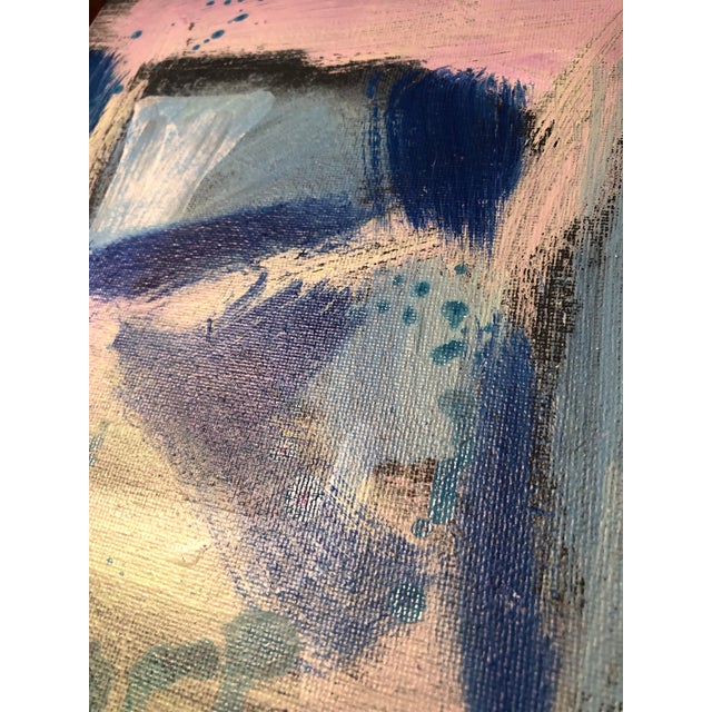 Contemporary Small Abstract Painting by Cassandra Auker. Acrylic on Stretched Canvas “Energy and Matter” For Sale - Image 9 of 12