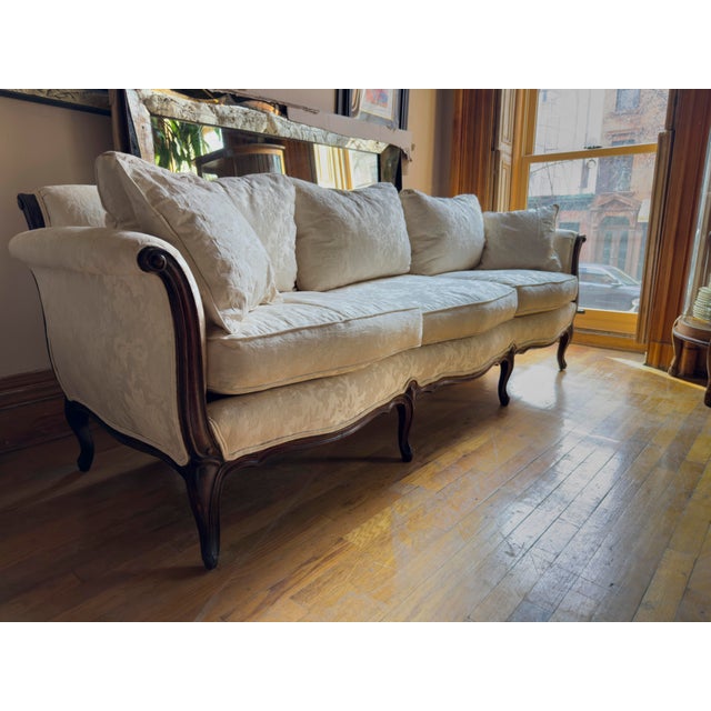 1950s Mid-Century Era Louis French Provencial, Louis XV Style White Sofa For Sale - Image 15 of 15