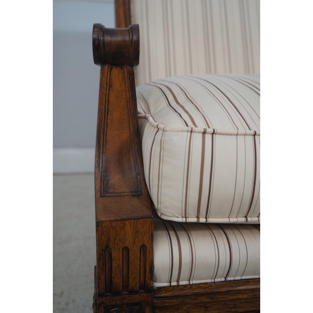 Ethan Allen French Louis XVI Style Mahogany Upholstered Large Sofa For Sale - Image 10 of 18